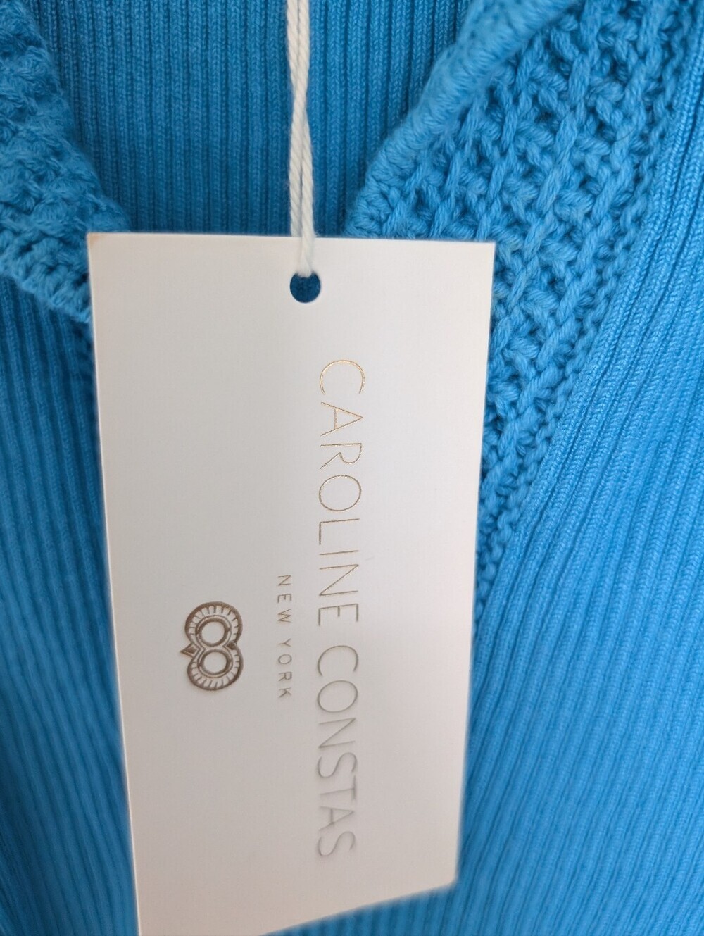 NWT Caroline Constas Ribbed Polo Crochet Collared Tank Top Women's Size XS - Picture 3 of 9